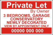 House or Property To Let  By Owner Sign
