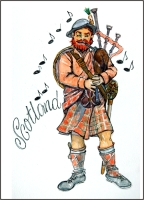Scotland Scottish Piper  Fridge Magnet