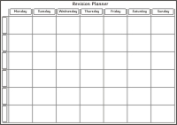 Revision Planner 7 Days 6 Rows 