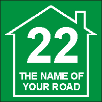 House Number and Road Name Vinyl Sign for Wheelie Bins