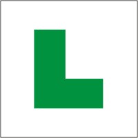 18cm x 18cm Learner Driver Green L Plates