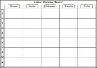 Revision Planner 5 Days 6 Rows 