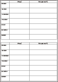 7 Day Magnetic Housework & Meal Planner 