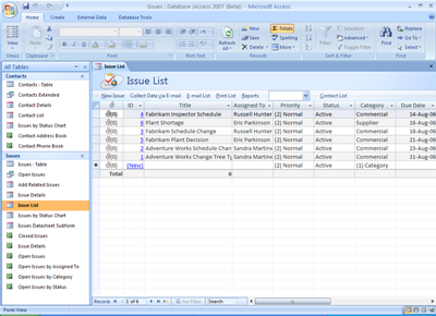 Using Office Access 2007 tracking templates, you can quickly create databases and generate reports