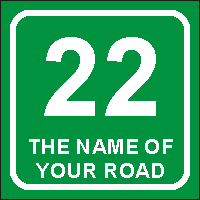 House Number and Road Name Vinyl Sign for Wheelie Bins